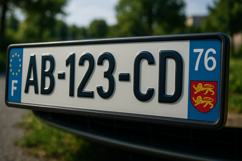 plaque d'immatriculation voiture française